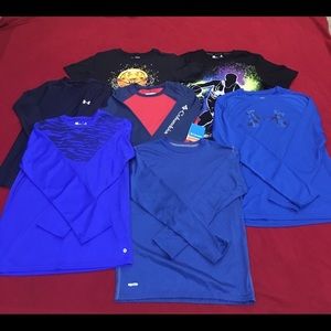 7 size XL boys shirts, UA, Columbia, Xersion